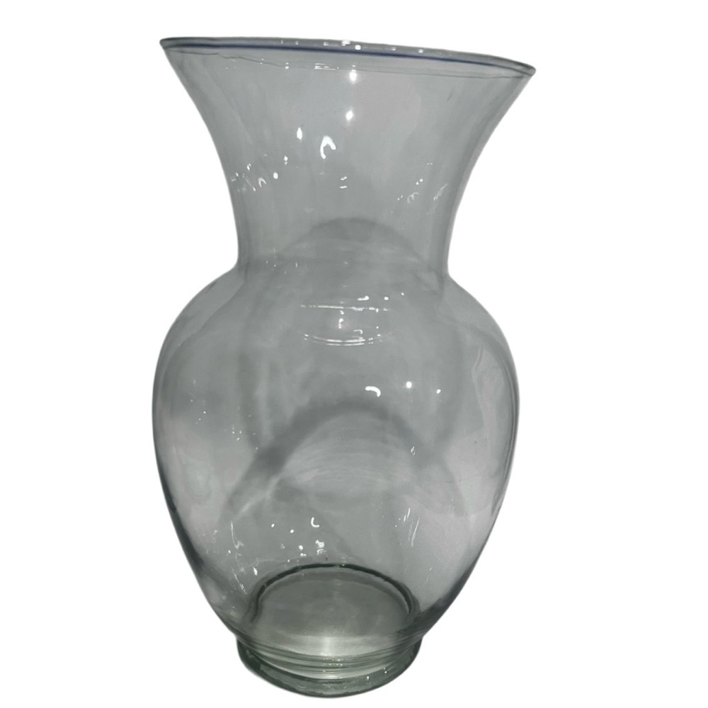 Large Clear Glass Flared Vase Hurricane Candle Holder Floral Centerpiece - Picture 3 of 4